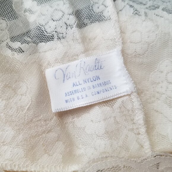 Vintage 1950's Pale Cream Lace Trimmed Full Slip by Van Raalte Ladies 34 ~ Small - Picture 7 of 8